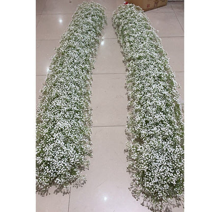 2 メートル白 Babysbreath ローズ牡丹結婚式のダイニングテーブルランナーフラワーアレンジメントお祝いイベントパーティーアーチ装飾花行