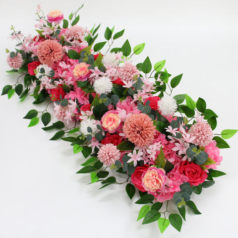 50/100CM DIY Wedding Flower Wall Arrangement Supplies Silk Peonies Rose Artificial Floral Row Decor Marriage Iron Arch Backdrop #1028