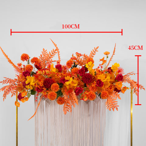 50/100CM DIY Wedding Flower Wall Arrangement Supplies Silk Peonies Rose Artificial Floral Row Decor Marriage Iron Arch Backdrop #1028