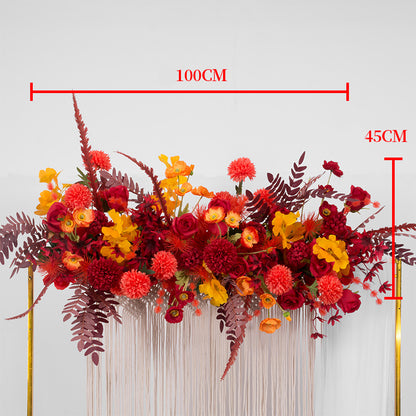 50/100CM DIY Wedding Flower Wall Arrangement Supplies Silk Peonies Rose Artificial Floral Row Decor Marriage Iron Arch Backdrop #1028