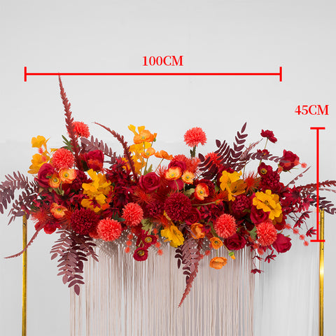 50/100CM DIY Wedding Flower Wall Arrangement Supplies Silk Peonies Rose Artificial Floral Row Decor Marriage Iron Arch Backdrop #1028