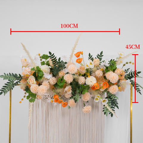 50/100CM DIY Wedding Flower Wall Arrangement Supplies Silk Peonies Rose Artificial Floral Row Decor Marriage Iron Arch Backdrop #1028