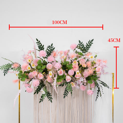 50/100CM DIY Wedding Flower Wall Arrangement Supplies Silk Peonies Rose Artificial Floral Row Decor Marriage Iron Arch Backdrop #1028