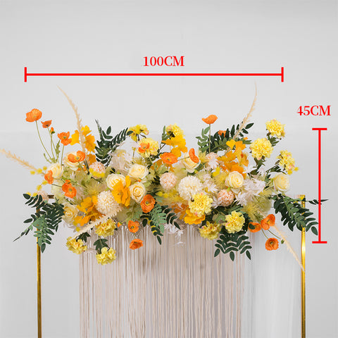 50/100CM DIY Wedding Flower Wall Arrangement Supplies Silk Peonies Rose Artificial Floral Row Decor Marriage Iron Arch Backdrop #1028