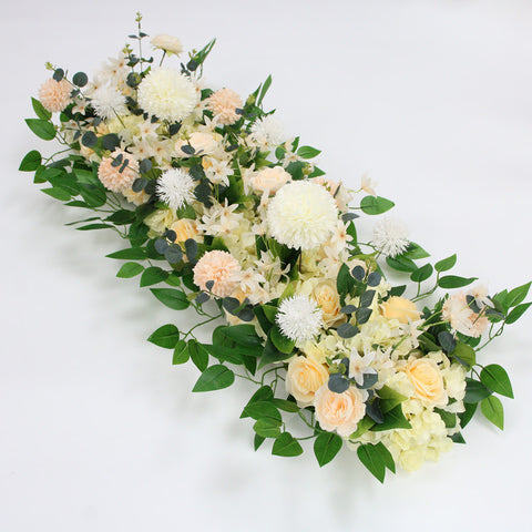 50/100CM DIY Wedding Flower Wall Arrangement Supplies Silk Peonies Rose Artificial Floral Row Decor Marriage Iron Arch Backdrop #1028