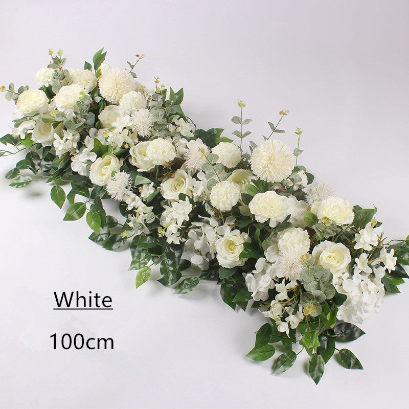 50/100CM DIY Wedding Flower Wall Arrangement Supplies Silk Peonies Rose Artificial Floral Row Decor Marriage Iron Arch Backdrop #1028