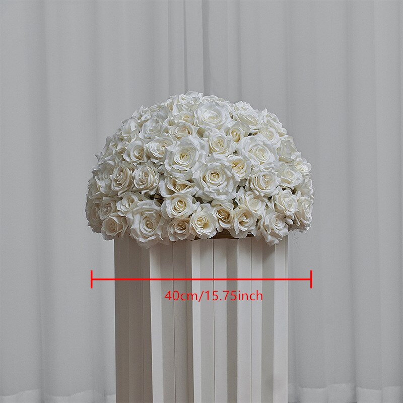 70/60/50/40/30CM White Rose Wedding Table Centerpieces Flower Ball Event Party Banquet Floral Ball Props Window Display #1031