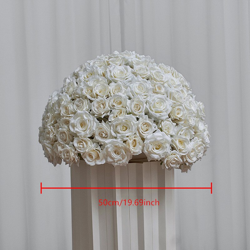 70/60/50/40/30CM White Rose Wedding Table Centerpieces Flower Ball Event Party Banquet Floral Ball Props Window Display #1031