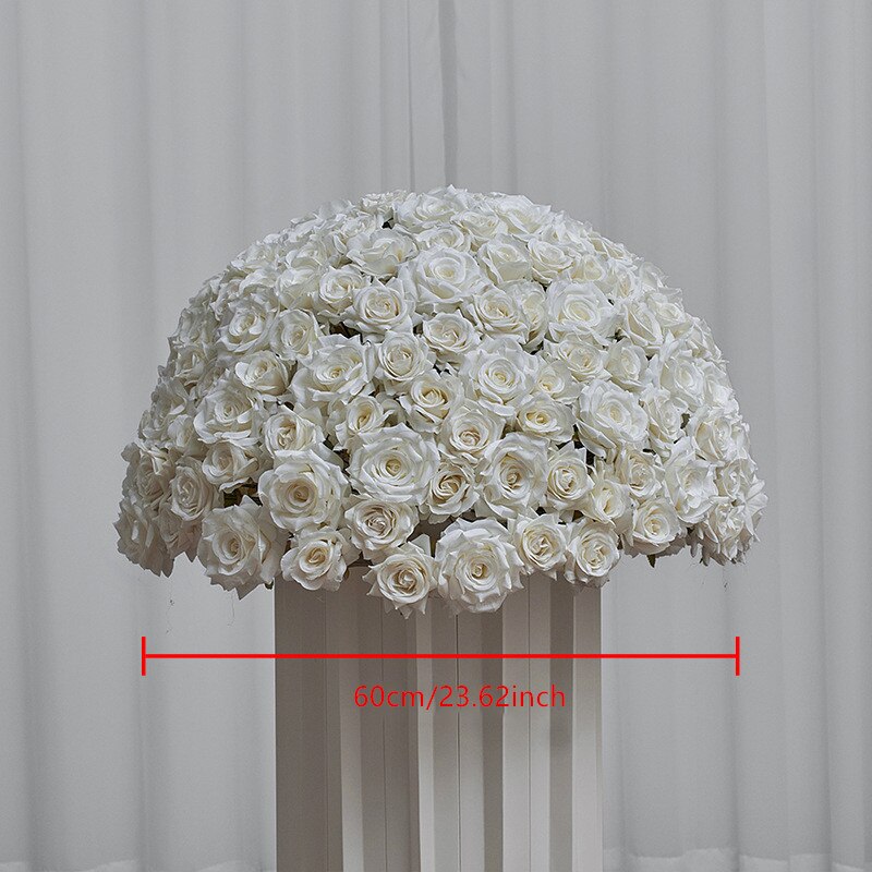 70/60/50/40/30CM White Rose Wedding Table Centerpieces Flower Ball Event Party Banquet Floral Ball Props Window Display #1031