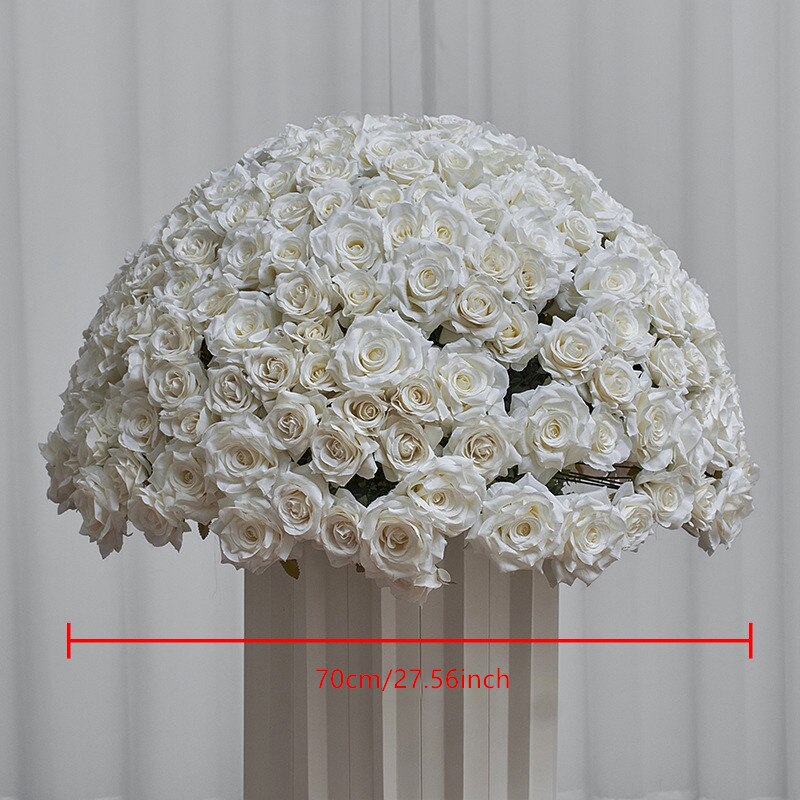 70/60/50/40/30CM White Rose Wedding Table Centerpieces Flower Ball Event Party Banquet Floral Ball Props Window Display #1031