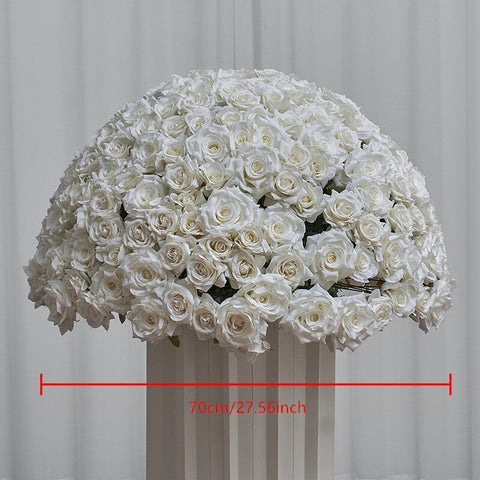 70/60/50/40/30 CM Weiße Rose Hochzeit Tischdekoration Blumenball Event Party Bankett Floral Ball Requisiten Fenster Display