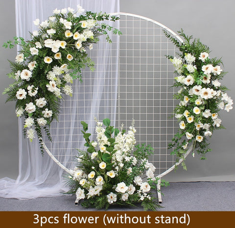 Artificial Flower Row Hanging Flower Wedding Party Background Arch Decor Champagne Rose Green Plant Road Lead Floral Ball Props #1035