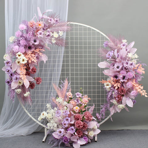 Artificial Flower Row Hanging Flower Wedding Party Background Arch Decor Champagne Rose Green Plant Road Lead Floral Ball Props #1035