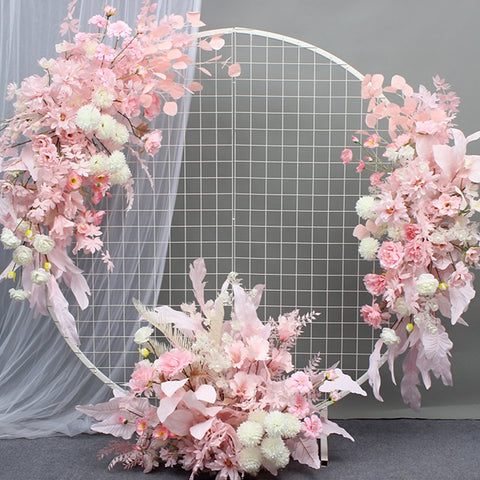 Artificial Flower Row Hanging Flower Wedding Party Background Arch Decor Champagne Rose Green Plant Road Lead Floral Ball Props #1035