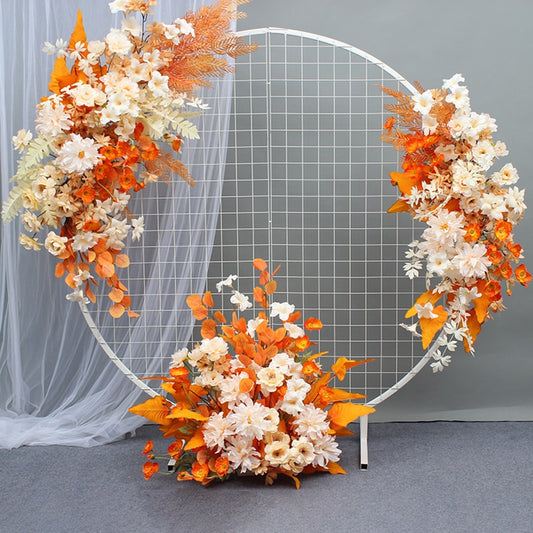 Artificial Flower Row Hanging Flower Wedding Party Background Arch Decor Champagne Rose Green Plant Road Lead Floral Ball Props #1035