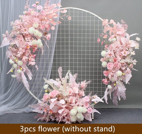 Artificial Flower Row Hanging Flower Wedding Party Background Arch Decor Champagne Rose Green Plant Road Lead Floral Ball Props #1035