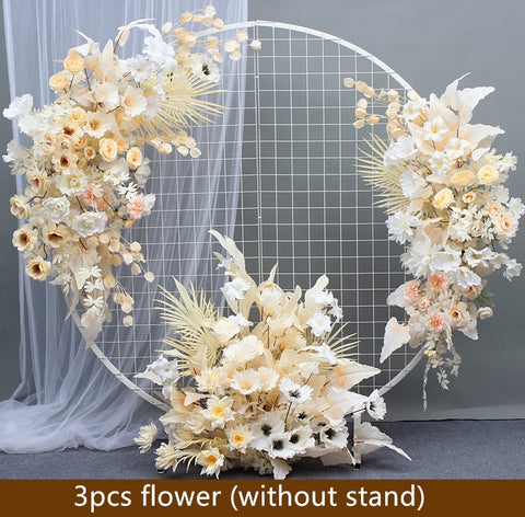 Artificial Flower Row Hanging Flower Wedding Party Background Arch Decor Champagne Rose Green Plant Road Lead Floral Ball Props #1035