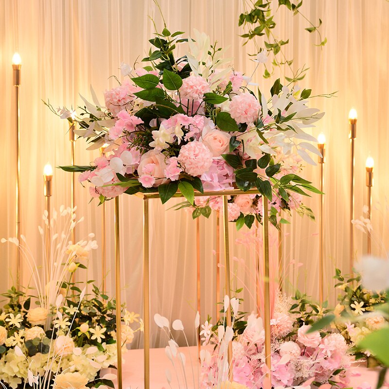 造花ホワイトローズポンポンテーブルセンターピースボール装飾結婚式の背景シルクフラワーボールロードリードフローラルブーケ壁