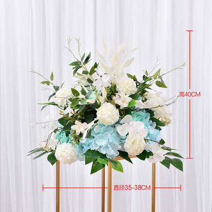 造花ホワイトローズポンポンテーブルセンターピースボール装飾結婚式の背景シルクフラワーボールロードリードフローラルブーケ壁