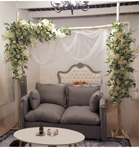 カスタム造花トライアングルフラワー行ぶら下げコーナーフラワーセット結婚式のアーチレイアウトの背景の壁の装飾屋外パーティーディスプレイ
