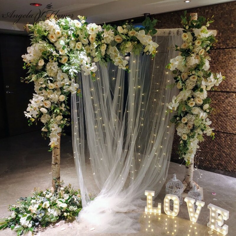 カスタム造花トライアングルフラワー行ぶら下げコーナーフラワーセット結婚式のアーチレイアウトの背景の壁の装飾屋外パーティーディスプレイ