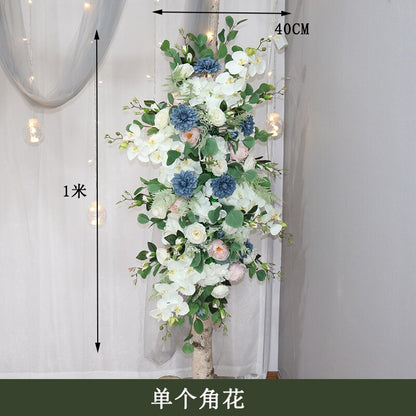 カスタム造花トライアングルフラワー行ぶら下げコーナーフラワーセット結婚式のアーチレイアウトの背景の壁の装飾屋外パーティーディスプレイ