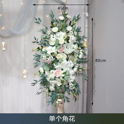 カスタム造花トライアングルフラワー行ぶら下げコーナーフラワーセット結婚式のアーチレイアウトの背景の壁の装飾屋外パーティーディスプレイ