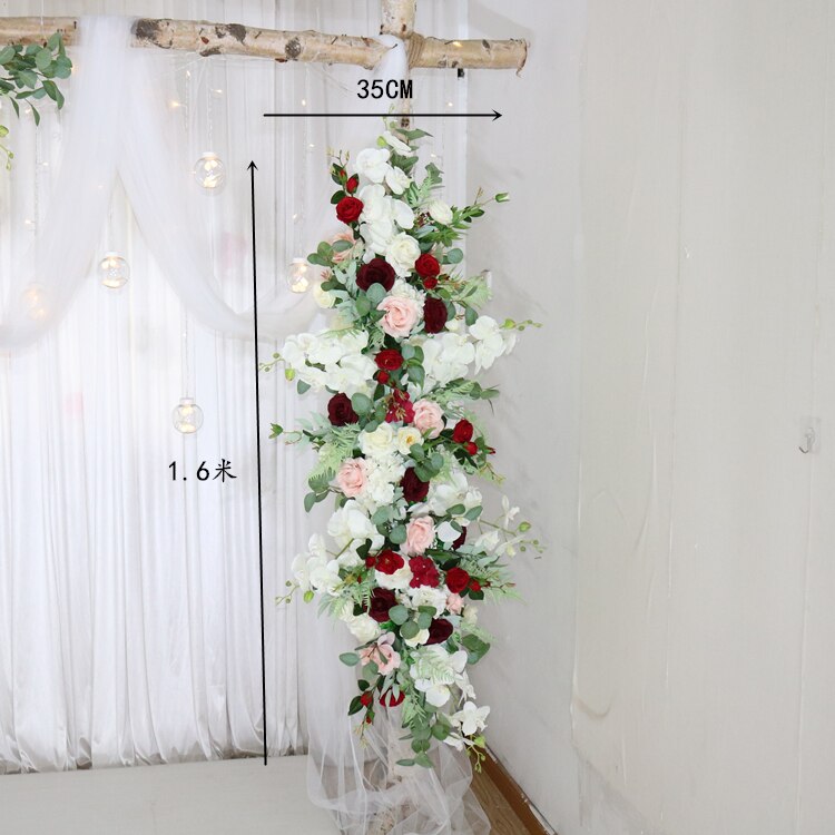 カスタム造花トライアングルフラワー行ぶら下げコーナーフラワーセット結婚式のアーチレイアウトの背景の壁の装飾屋外パーティーディスプレイ