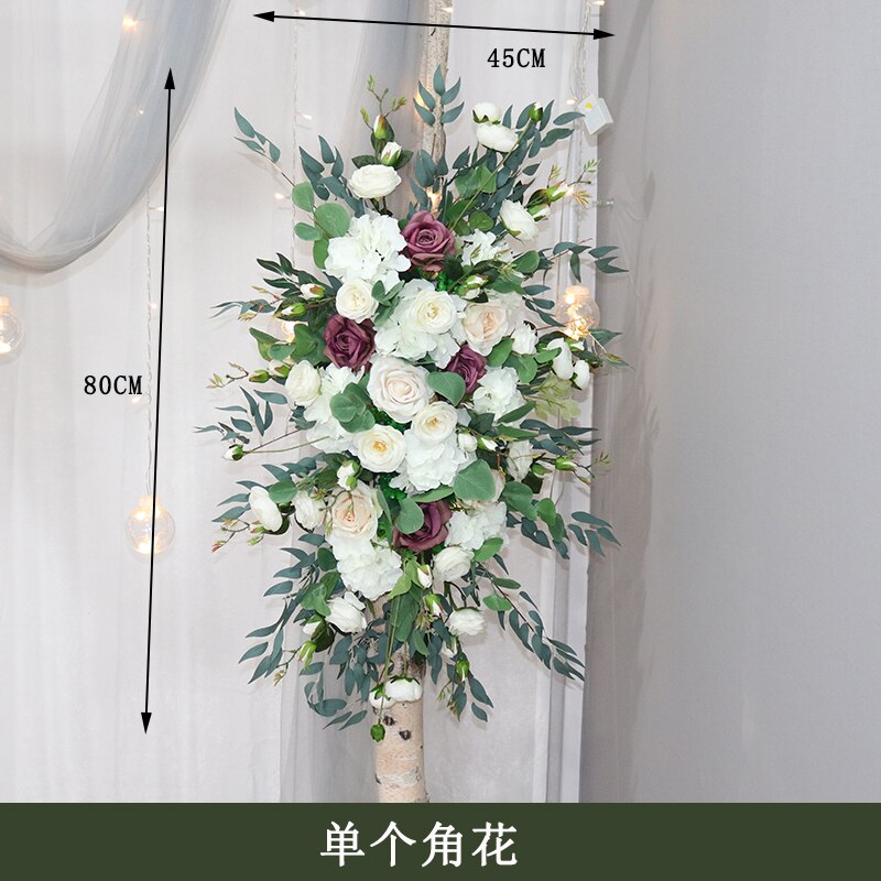 カスタム造花トライアングルフラワー行ぶら下げコーナーフラワーセット結婚式のアーチレイアウトの背景の壁の装飾屋外パーティーディスプレイ