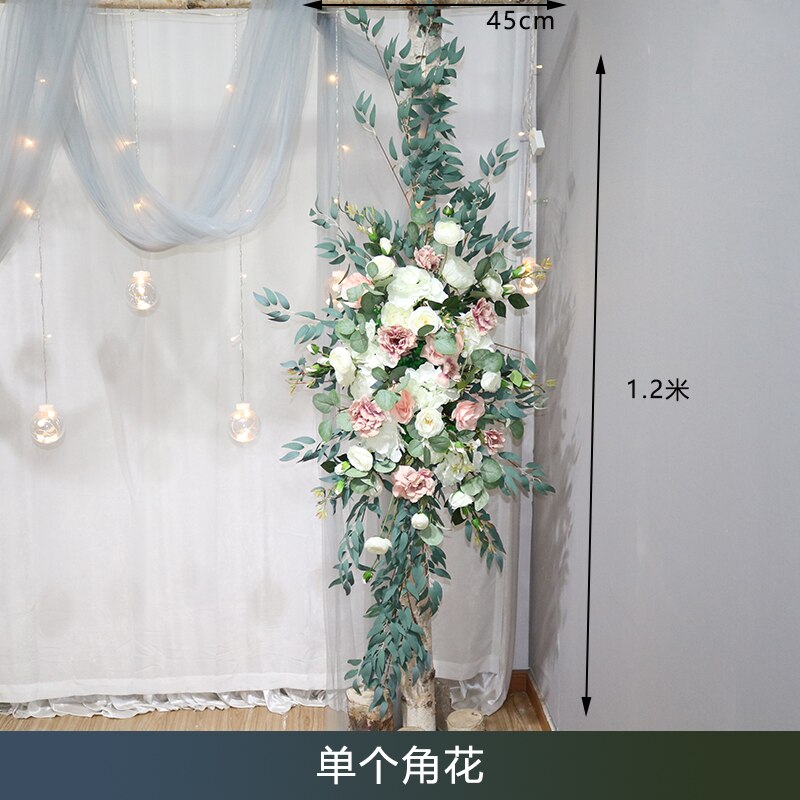 カスタム造花トライアングルフラワー行ぶら下げコーナーフラワーセット結婚式のアーチレイアウトの背景の壁の装飾屋外パーティーディスプレイ
