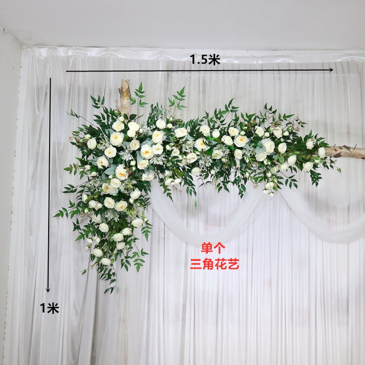 カスタム造花トライアングルフラワー行ぶら下げコーナーフラワーセット結婚式のアーチレイアウトの背景の壁の装飾屋外パーティーディスプレイ