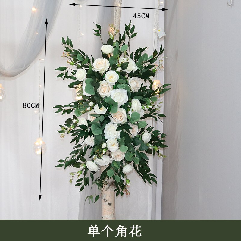 カスタム造花トライアングルフラワー行ぶら下げコーナーフラワーセット結婚式のアーチレイアウトの背景の壁の装飾屋外パーティーディスプレイ