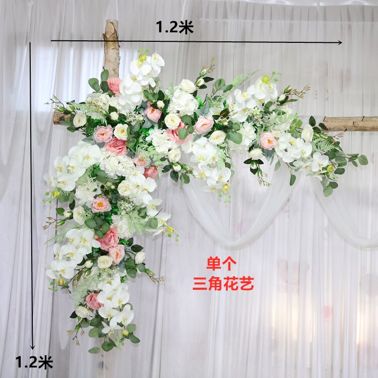 カスタム造花トライアングルフラワー行ぶら下げコーナーフラワーセット結婚式のアーチレイアウトの背景の壁の装飾屋外パーティーディスプレイ