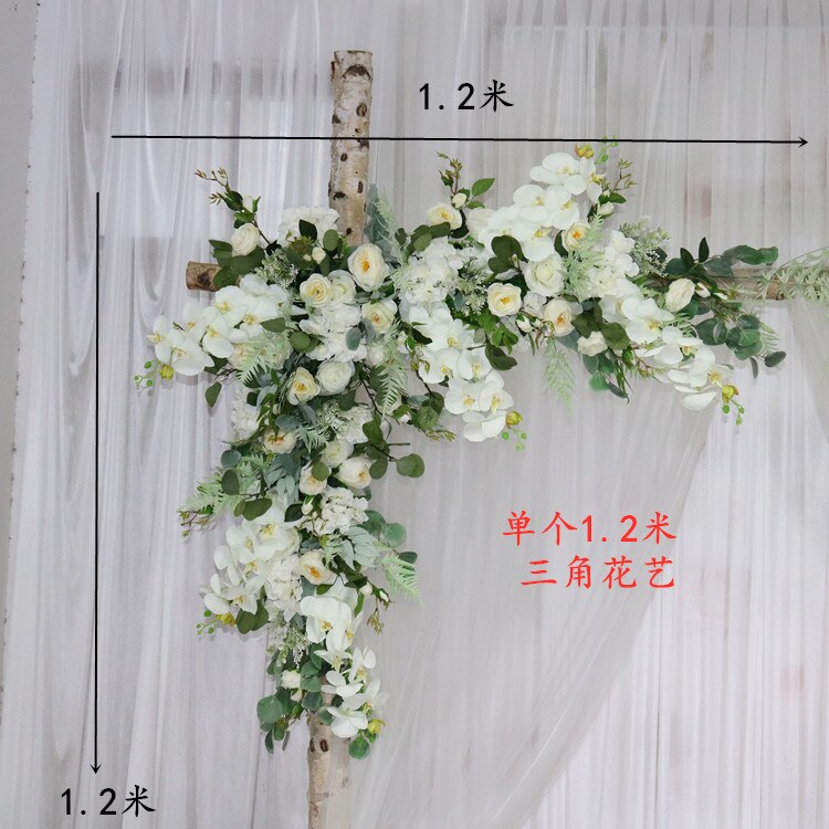 カスタム造花トライアングルフラワー行ぶら下げコーナーフラワーセット結婚式のアーチレイアウトの背景の壁の装飾屋外パーティーディスプレイ