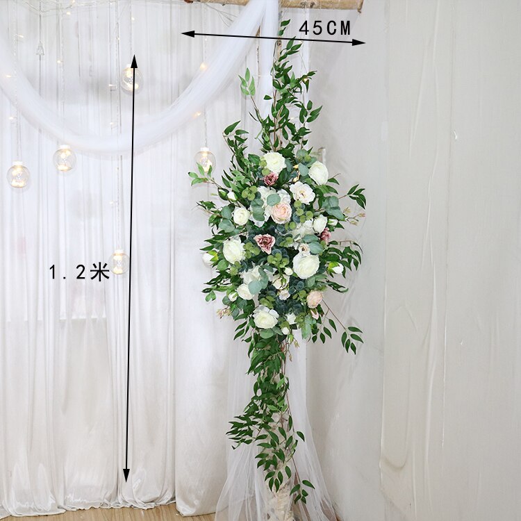 カスタム造花トライアングルフラワー行ぶら下げコーナーフラワーセット結婚式のアーチレイアウトの背景の壁の装飾屋外パーティーディスプレイ