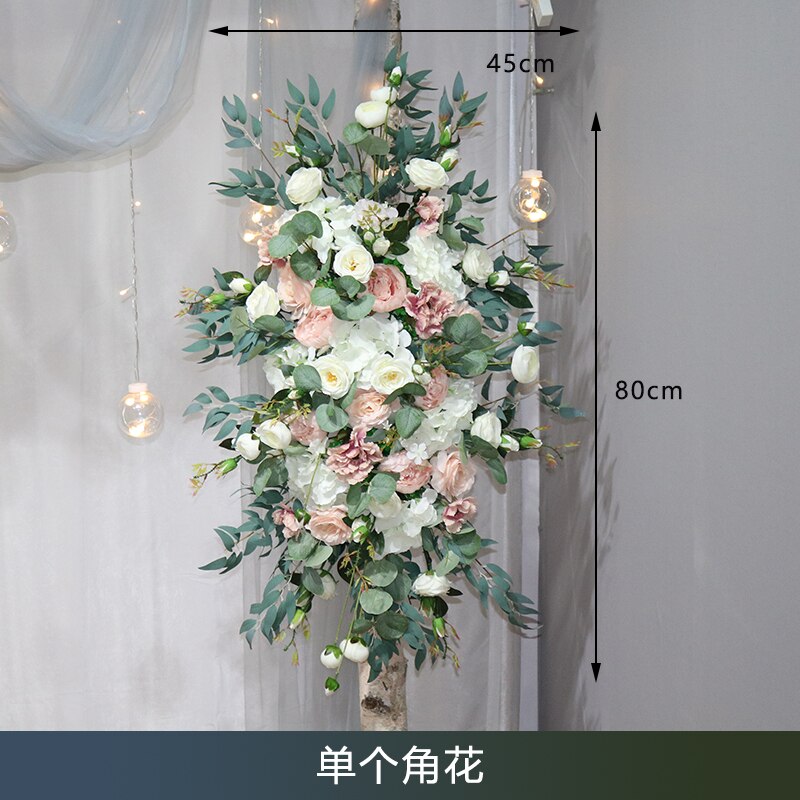 カスタム造花トライアングルフラワー行ぶら下げコーナーフラワーセット結婚式のアーチレイアウトの背景の壁の装飾屋外パーティーディスプレイ