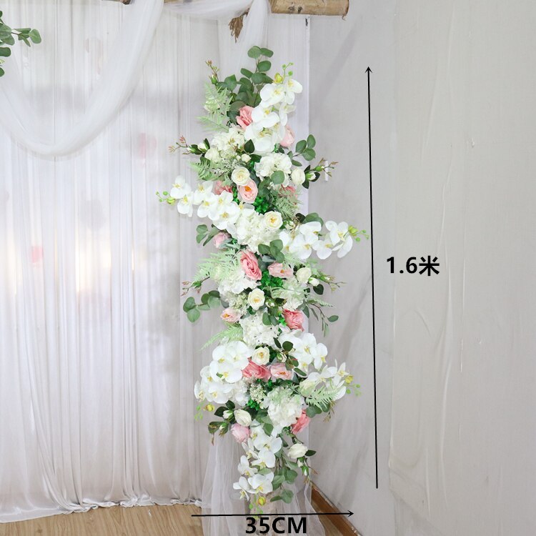 カスタム造花トライアングルフラワー行ぶら下げコーナーフラワーセット結婚式のアーチレイアウトの背景の壁の装飾屋外パーティーディスプレイ