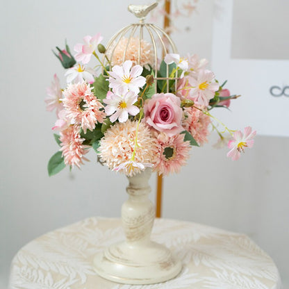 Custom Pink Flower Arrangement Artificial Flower Row Wall Hanging Corner Flower Wedding Arch Background Decor Welcome Sign Props #1053