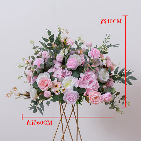 Große 80 cm große künstliche Blumenkugel für Hochzeit, Tischdekoration, Ständer, Dekoration, Tischblume, geometrisches Regal, Party-Bühnendisplay