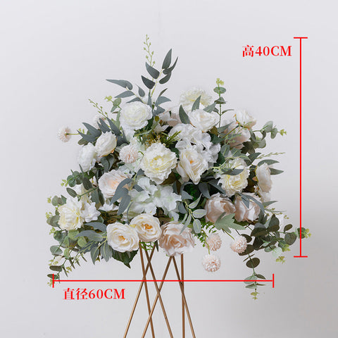 Große 80 cm große künstliche Blumenkugel für Hochzeit, Tischdekoration, Ständer, Dekoration, Tischblume, geometrisches Regal, Party-Bühnendisplay