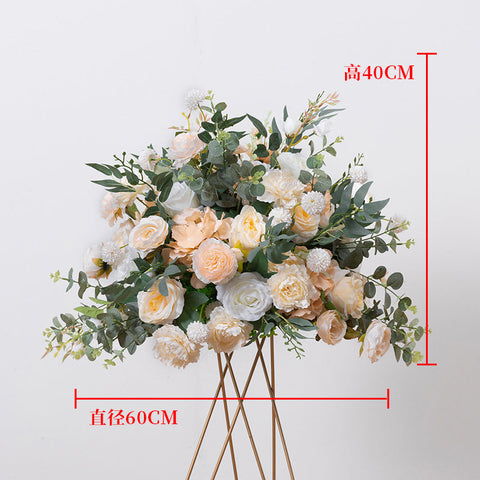 Große 80 cm große künstliche Blumenkugel für Hochzeit, Tischdekoration, Ständer, Dekoration, Tischblume, geometrisches Regal, Party-Bühnendisplay