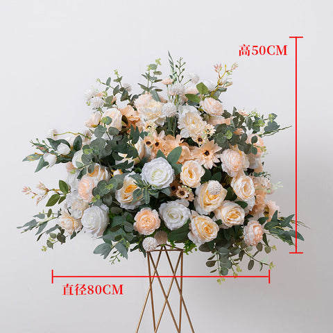 Große 80 cm große künstliche Blumenkugel für Hochzeit, Tischdekoration, Ständer, Dekoration, Tischblume, geometrisches Regal, Party-Bühnendisplay