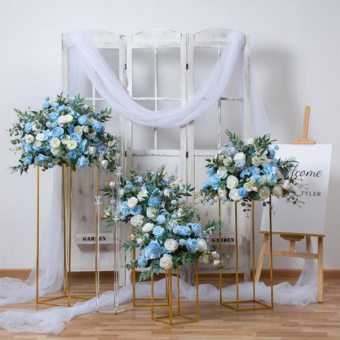 Große 80 cm große künstliche Blumenkugel für Hochzeit, Tischdekoration, Ständer, Dekoration, Tischblume, geometrisches Regal, Party-Bühnendisplay