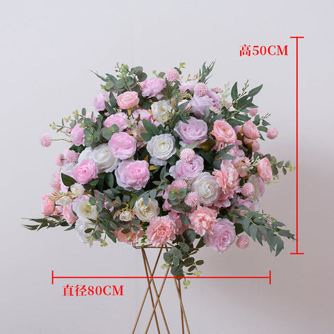 Große 80 cm große künstliche Blumenkugel für Hochzeit, Tischdekoration, Ständer, Dekoration, Tischblume, geometrisches Regal, Party-Bühnendisplay