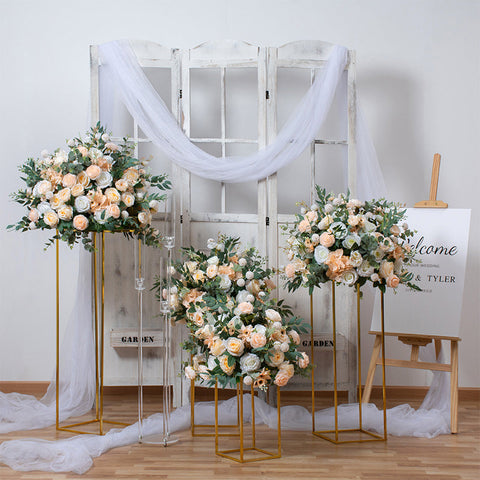 Große 80 cm große künstliche Blumenkugel für Hochzeit, Tischdekoration, Ständer, Dekoration, Tischblume, geometrisches Regal, Party-Bühnendisplay