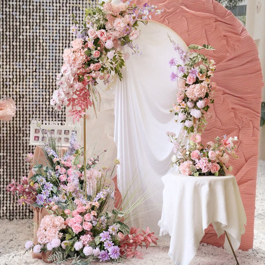 ピンクシリーズ結婚式イベントフラワーボールアレンジメント壁アーチハング花行パーティーセンターピース装飾ステージロードリードフロアフラワー