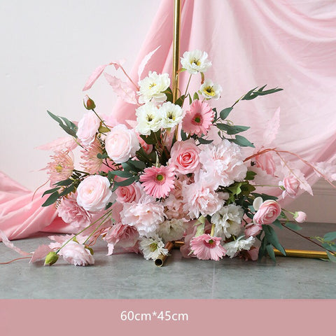 Rosa Hochzeit Hintergrund Requisiten Blumenarrangement Party Bogen Dekor hängende Blumenreihe Event Bühne Boden Blumen Ball Fenster Display 