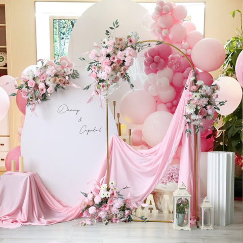 Pink Wedding Backdrop Props Floral Arrangement Party Arch Decor Hanging Flower Row Event Stage Floor Flowers Ball Window Display #1092