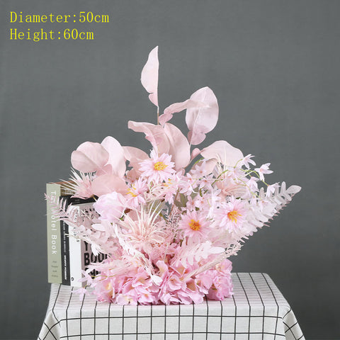 Wedding Scene Props Artificial Flower Row Arrangement Marriage Arch Backdrop Decor Wall Hanging Corner Floral Table Flowers Ball #1117