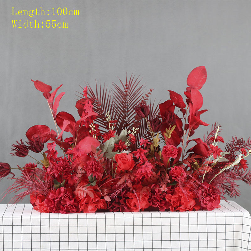 Wedding Scene Props Artificial Flower Row Arrangement Marriage Arch Backdrop Decor Wall Hanging Corner Floral Table Flowers Ball #1117